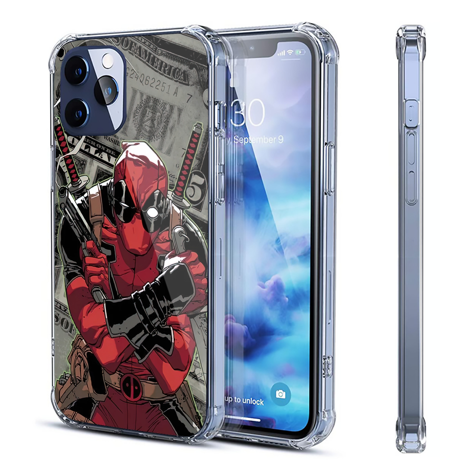 （画像用） Deadpool デッドプール 【iPhone 12シリーズ対応】透明スマホケース（クリアソフトケース）